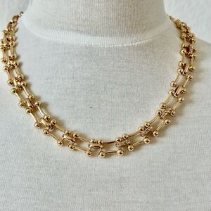White House Black Market Gold Beaded Necklace